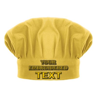 TopTie Custom Embroidered Chef Hat for Kid & Adult, Cotton Adjustable Kitchen Cooking & Baking Cap-Yellow-L