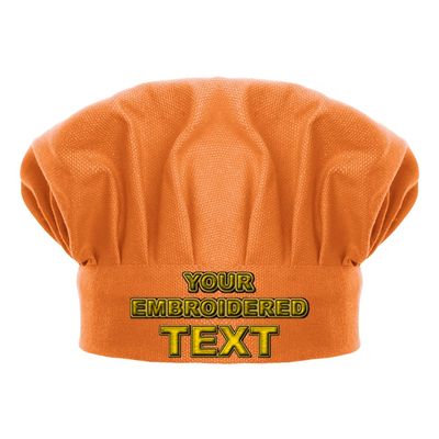 TopTie Custom Embroidered Chef Hat for Kid & Adult, Cotton Adjustable Kitchen Cooking & Baking Cap-Orange-L