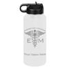 LaserGram Personalized Water Bottle, Emergency Medicine, Stainless Steel Double Wall Vacuum Insulated with Flip Top Straw, Custom Engraved Gift (32oz / 950ml White) view 1