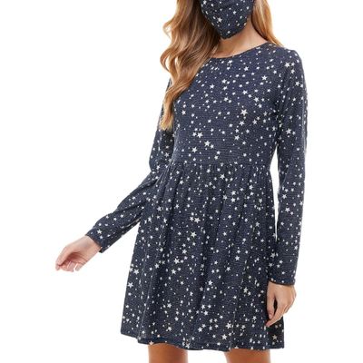 Be Bop Womens Juniors Metallic Short Mini Dress Navy M