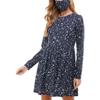 Be Bop Womens Juniors Metallic Short Mini Dress Navy M view 2