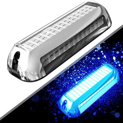 HUSUKU SOOP3 Plus (2.0) 84LED 180 Marine Led Lights Underwater Boat Light Upgraded Waterproof Stainless Steel High Luminance Unique Design (Blue) 1 PCS