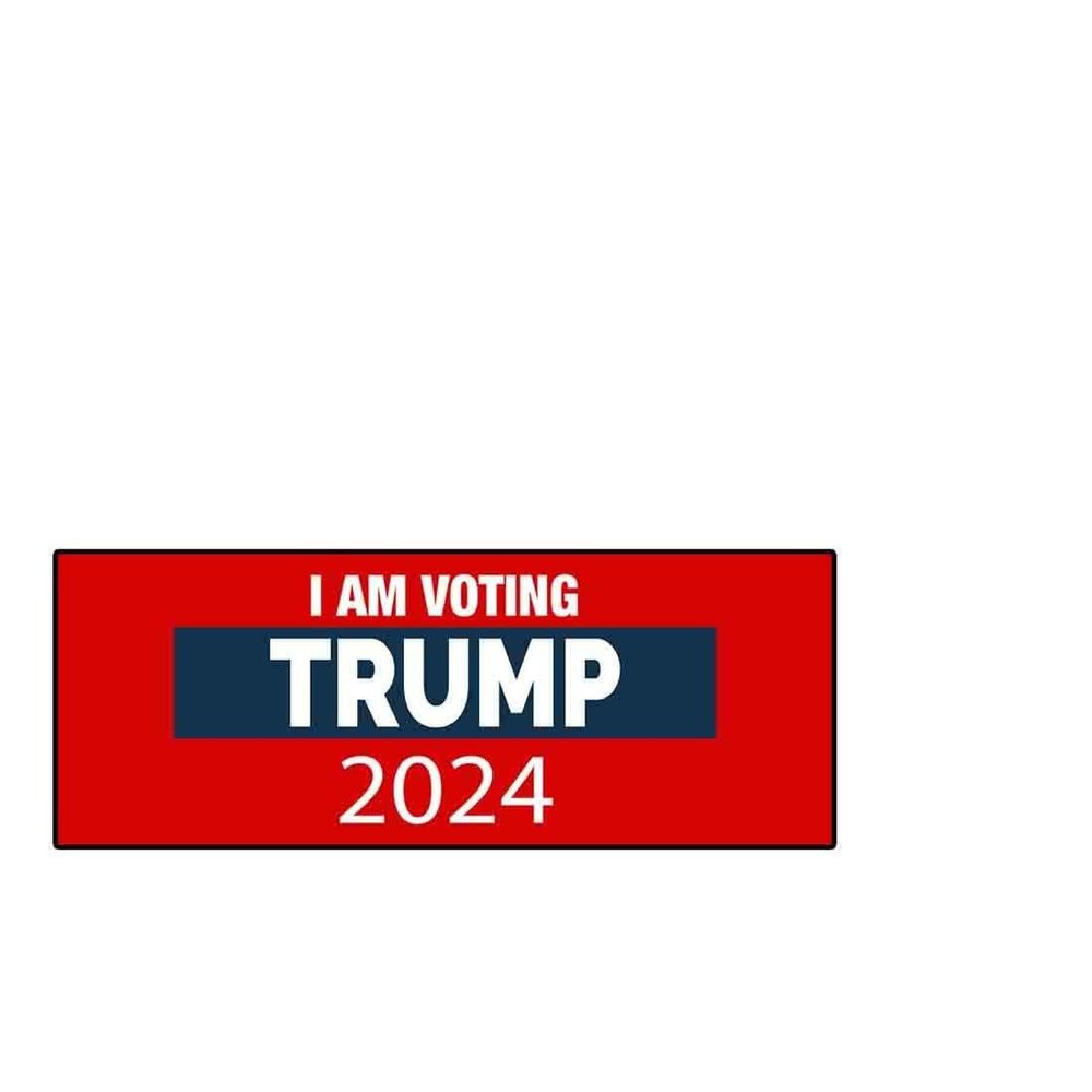 I Am Voting Trump 2024 Vinyl Sticker Decal (3.37" x 9") | Peel & Stick | Funny, Humor, Gift, Trump, Biden, President, Humorous