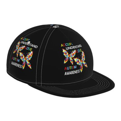 Accept Understand Love Autism Awareness Flat Bill Brim Baseball Cap Cool Hip Hop Trucker Hat Men Women Adjustable Baseball Caps