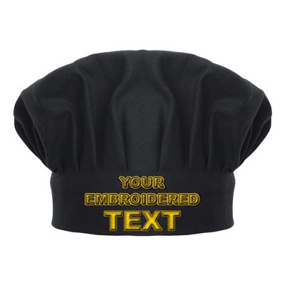 TOPTIE Custom Embroidered Chef Hat for Kids, Teens & Adults Black
