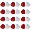 Chivao 24 Pcs Cheerleading Pom Poms, Metallic Foil Handle Cheer Squad Team Spirited Fun for Party, Sports Dance Cheer, 30 Grams Weight Each(White, Red) view 1