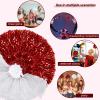 Chivao 24 Pcs Cheerleading Pom Poms, Metallic Foil Handle Cheer Squad Team Spirited Fun for Party, Sports Dance Cheer, 30 Grams Weight Each(White, Red) view 3