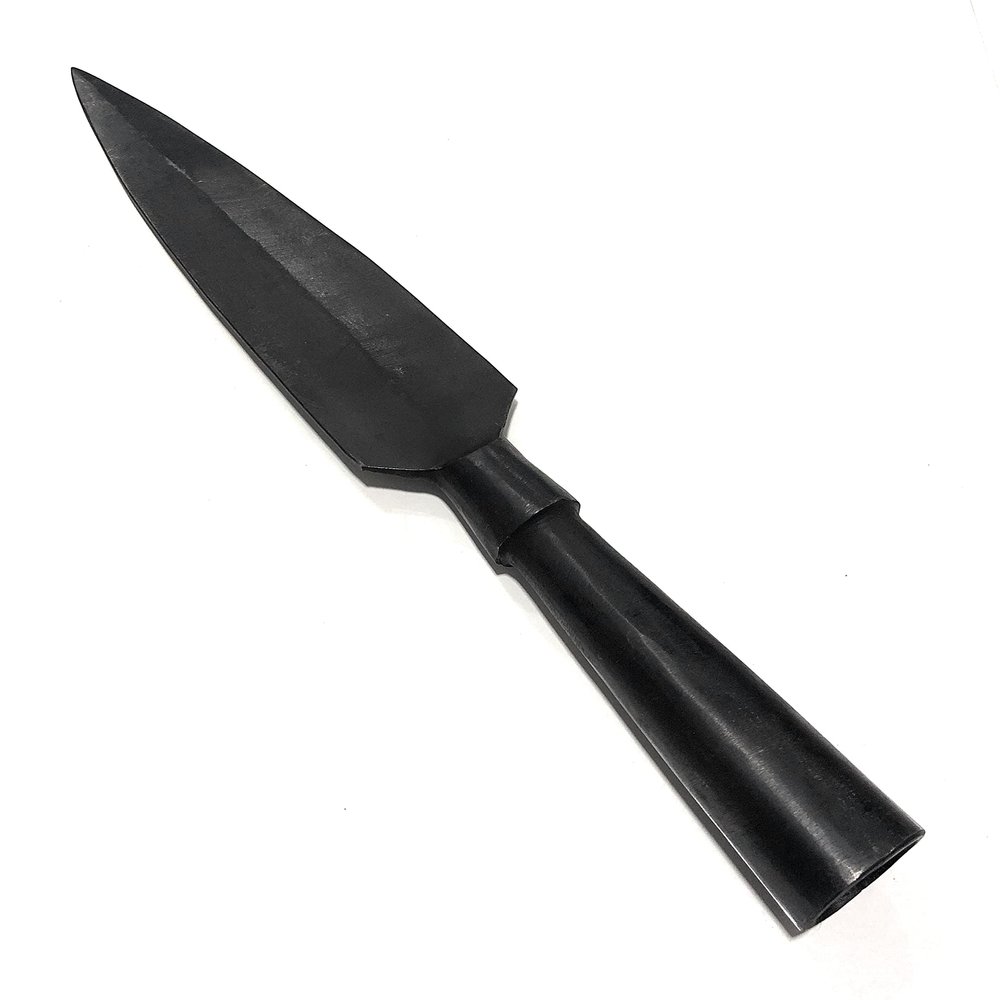 ARTIZANSTORE Hand Forged Viking Spear Head | 12'' Black Antique Iron | Ideal for Re-enactments & Collectors | Durable Medieval Steel Historical Spearpoint