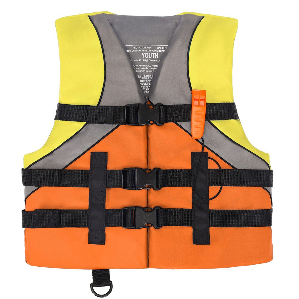 Leader Accessories Youth USCG Approved Life Jacket Vest Boating Vest (Orange)