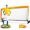 Poray Soccer Goals for Backyard, Soccer Nets Pop Up Soccer Goals for Kids and Adults Games and Soccer Training & 4 Steel Stakes, Easy to Assemble 6'x 3', Orange view 1