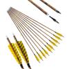 30 inch Archery Carbon Arrows Hunting Arrows with 4" Camo Feather Fletching 100 Grain Replaceable Points Targeting Practice Arrows Spine 500 for Recurve Bow Compound Bow Longbow (12 pcs, Camo) view 1