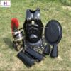 Nautical-Mart Medieval Muscle Body Armor Set Roman Centurion Helmet, Leg & Arm Guard, Shield Halloween Costume (Red Plume) view 3