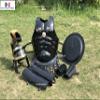 Nautical-Mart Medieval Muscle Body Armor Set Roman Centurion Helmet, Leg & Arm Guard, Shield Halloween Costume (Black And Brown Plume) view 3