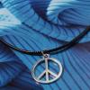 Andelaisi Boho Peace Necklace Choker Black Leather Choker Necklace Silver Love Peace Necklace Hippie Circle Pendant Necklaces Jewelry for Women view 4