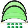 Poray Soccer Goal for Kid Easy-up Set of Two Portable Soccer Net 210D Oxford with 8 Field Marker Cones Extra Stakes Fun for Backyard and Soccer Training (2.4FT Long Green Goal Set) view 1