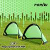 Poray Soccer Goal for Kid Easy-up Set of Two Portable Soccer Net 210D Oxford with 8 Field Marker Cones Extra Stakes Fun for Backyard and Soccer Training (2.4FT Long Green Goal Set) view 2