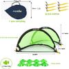Poray Soccer Goal for Kid Easy-up Set of Two Portable Soccer Net 210D Oxford with 8 Field Marker Cones Extra Stakes Fun for Backyard and Soccer Training (2.4FT Long Green Goal Set) view 3