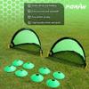 Poray Soccer Goal for Kid Easy-up Set of Two Portable Soccer Net 210D Oxford with 8 Field Marker Cones Extra Stakes Fun for Backyard and Soccer Training (2.4FT Long Green Goal Set) view 4