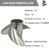 Boatman Boat Propeller 15x21 Fit Tohatsu Outboard Engines 115HP-250HP 3 Blades Stainless Steel 15 Spline Tooth LH view 4