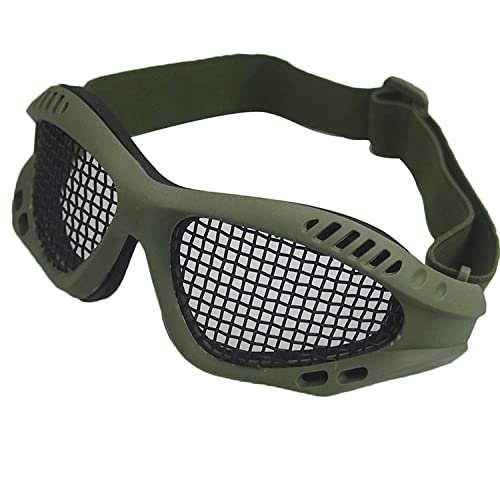 Tounlinx Safety Mesh Goggles Anti Fog for Outdoor Games Sports Paintball Riding Cycling (Green)