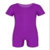 Loloda Unisex Kids Short Sleeves Tank Bodysuit Biketard Unitard for Ballet/Dance/Gymnastics/Tumbling Purple 12 Years view 1