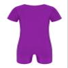 Loloda Unisex Kids Short Sleeves Tank Bodysuit Biketard Unitard for Ballet/Dance/Gymnastics/Tumbling Purple 12 Years view 2