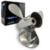 Boatman Boat Propeller 9.9x12 Fit Tohatsu Outboard Engines 25HP-30HP 3 Blades Stainless Steel 10 Spline Tooth RH view 1