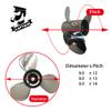 Boatman Boat Propeller 9.9x12 Fit Tohatsu Outboard Engines 25HP-30HP 3 Blades Stainless Steel 10 Spline Tooth RH view 2
