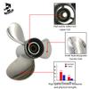 Boatman Boat Propeller 9.9x12 Fit Tohatsu Outboard Engines 25HP-30HP 3 Blades Stainless Steel 10 Spline Tooth RH view 3