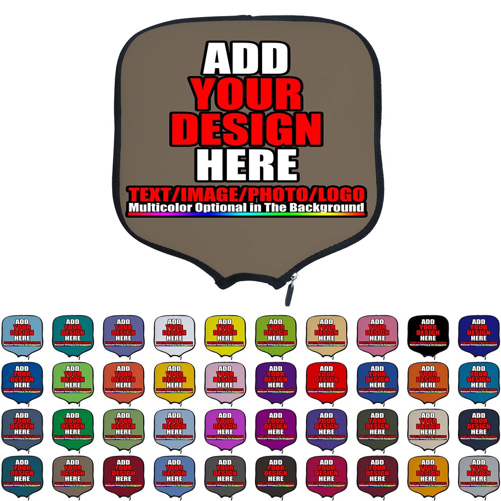 DUNHUANG Customized Padded Pickleballs Paddles Protection, Add Your Text/Photo/Image/Logo, Fits Most Paddles, Rackets, 8.5x11.5 inches