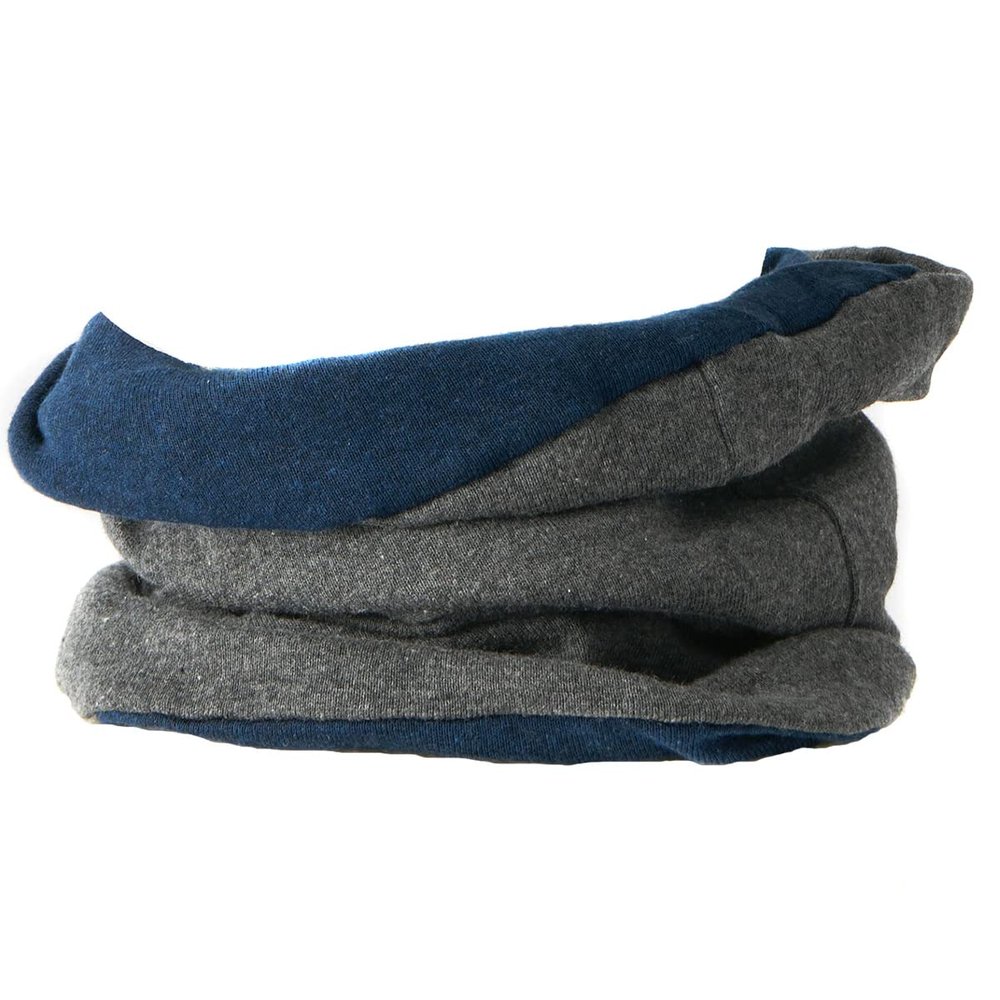 CHARM Mens Organic Cotton Neck Gaiter - Headband Beanie Chemo Hat Hairband Ear Warmer Navy Dark Gray
