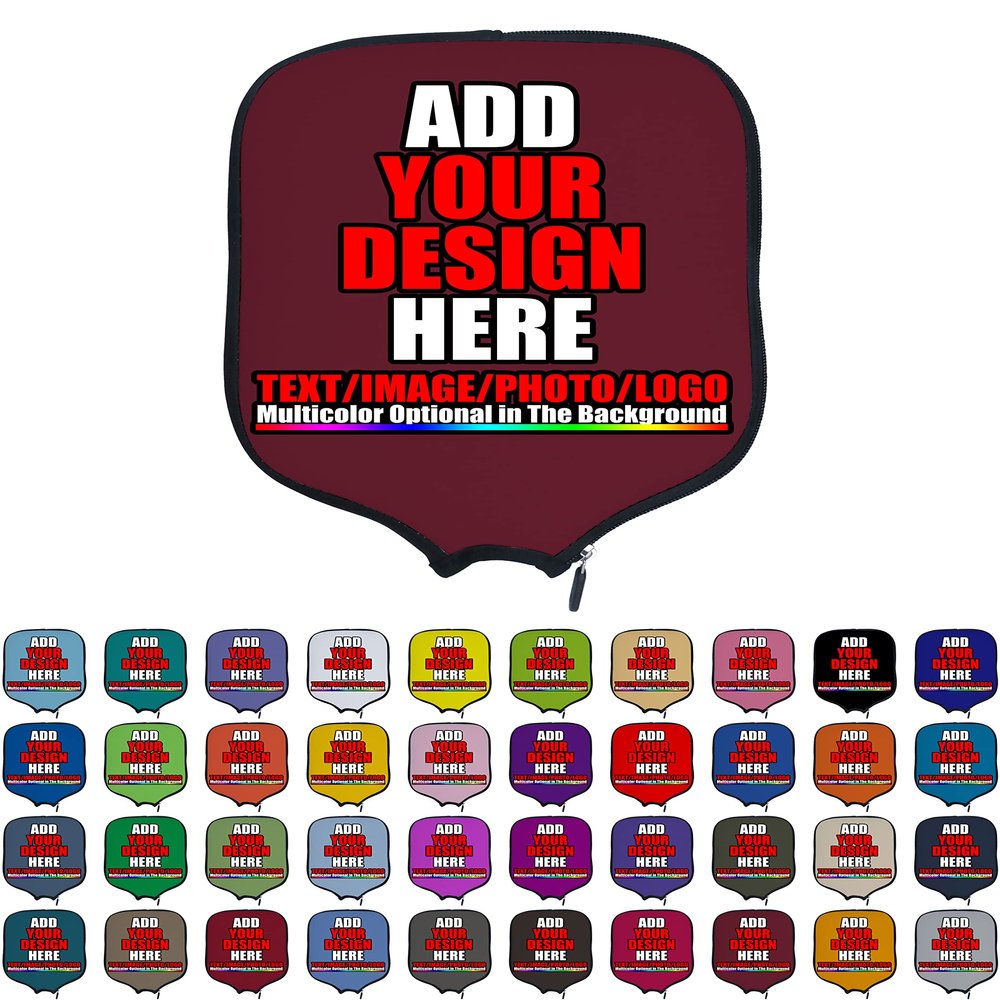 DUNHUANG Customized Padded Pickleballs Paddles Protection, Add Your Text/Photo/Image/Logo, Fits Most Paddles, Rackets, 8.5x11.5 inches