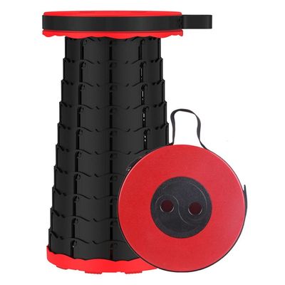 Hvsport Stools Retractable Folding Bench, Camping Folding Bench for Adults, Sturdy, Easy to Carry, Suitable for Camping, Fishing, Travel, Hiking, Outdoor (Color : Red, Size : 25 * 46cm)