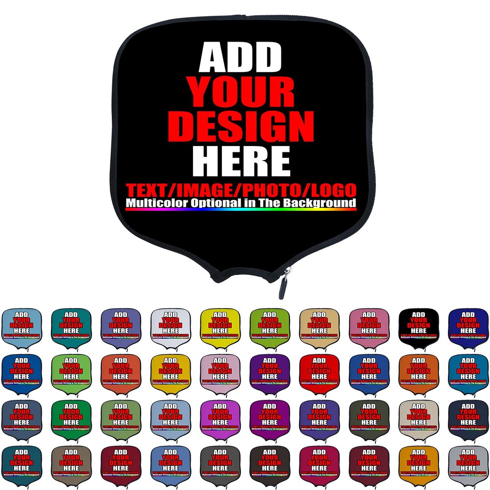 DUNHUANG Personalized Pickleballs Paddles Cover Rackets Cover Holder, Add Your Text/Photo/Image/Logo, Fits Most Paddles, Rackets, 8.5x11.5 inches