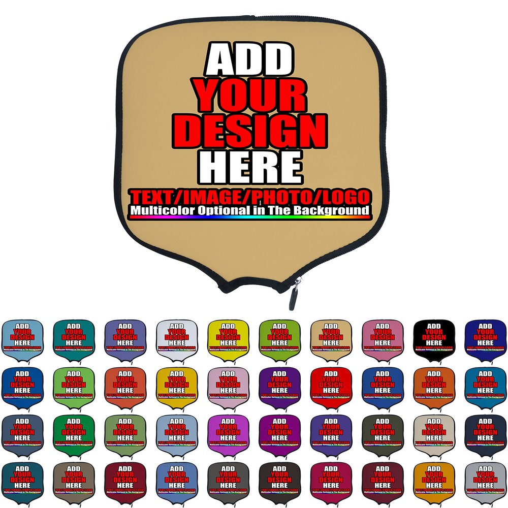 DUNHUANG Personalized Padded Pickleballs Cover, Add Your Text/Photo/Image/Logo, Fits Most Paddles, Rackets, 8.5x11.5 inches