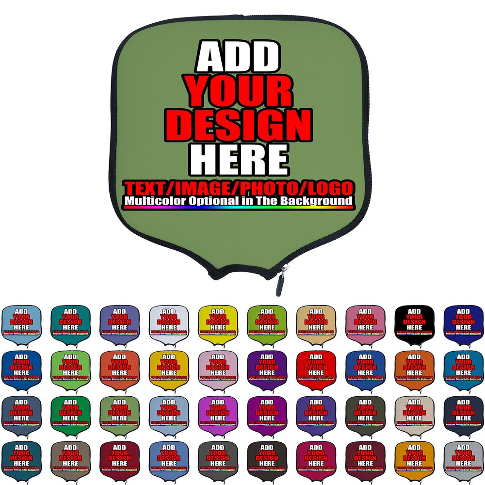 DUNHUANG Personalized Padded Pickleballs Cover, Add Your Text/Photo/Image/Logo, Fits Most Paddles, Rackets, 8.5x11.5 inches