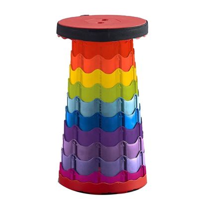 Hvsport Stools Portable Retractable Folding Stool, Multifunctional Adjustable Stool, Adult, Suitable for Outdoor Camping, Fishing, Hiking (Rainbow) (Color : C)