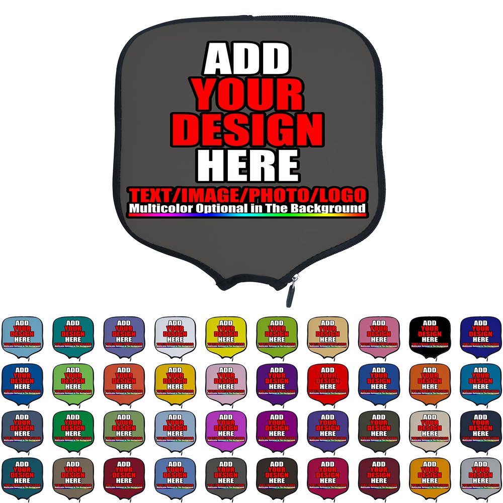DUNHUANG Personalized Pickleballs Paddles Cover Rackets Cover Holder, Add Your Text/Photo/Image/Logo, Fits Most Paddles, Rackets, 8.5x11.5 inches