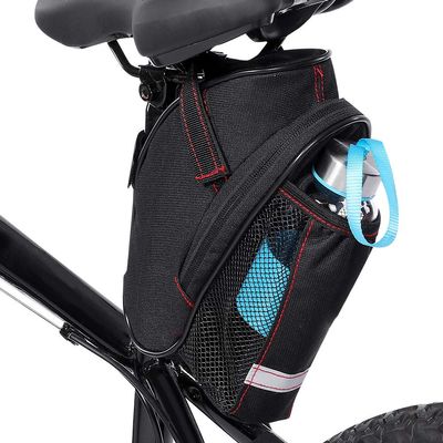 Ejoyous Saddle Bag, Nylon Seat Bag Under Seat Storage Bag Pack with Water Bottle Pouch for Outdoor Mountain Road Cycling