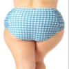 Anne Cole Plus Size Side Shirred High-Waist Bottoms Blue Plaid Print 20W view 2
