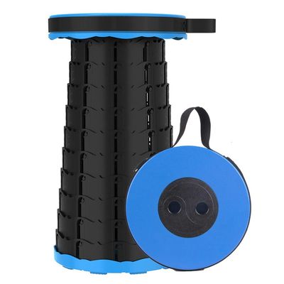 Hvsport Stools Retractable Folding Bench, Camping Folding Bench for Adults, Sturdy, Easy to Carry, Suitable for Camping, Fishing, Travel, Hiking, Outdoor (Color : Blue, Size : 25 * 46cm)