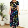 BAIKUTOUAN Eyeglasses Pop-Art Pattern Women's Short Sleeve Long Dresses Casual Round Neck T-Shirt Dress 7XL view 3