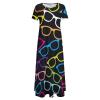 BAIKUTOUAN Eyeglasses Pop-Art Pattern Women's Short Sleeve Long Dresses Casual Round Neck T-Shirt Dress 7XL view 4