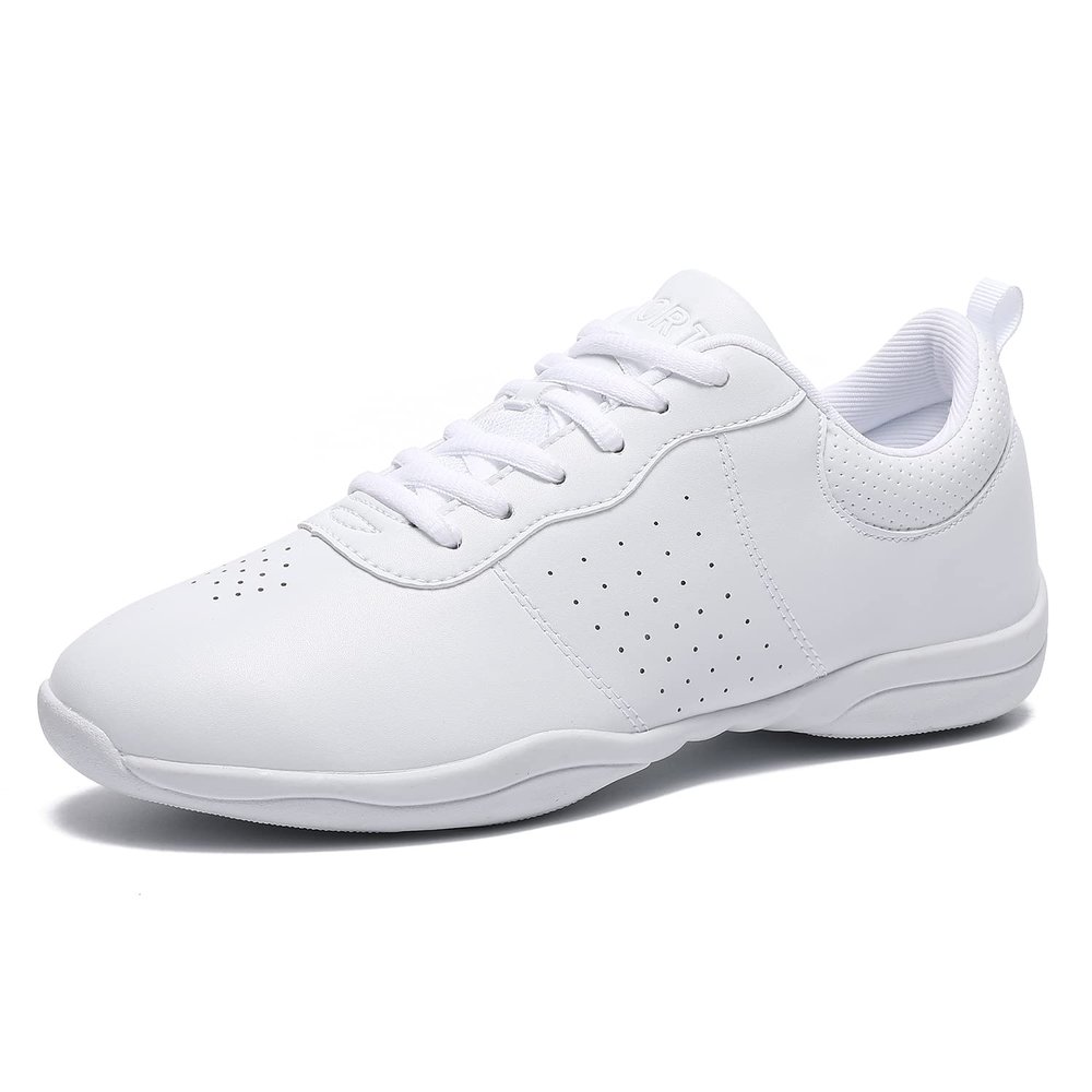 LANDHIKER Cheer Shoes Girls White Dance Shoes Youth Cheerleading Fashion Sports Shoes Training Athletic Comfortable Shoes Flats Girl