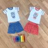 Baby Boy 2-Piece Clothing Set 100% Cotton Happy Hippo Tee and Shorts Set for Baby Boy and Toddler Outfits and Gifts (Blue, 3-6 Months) view 2