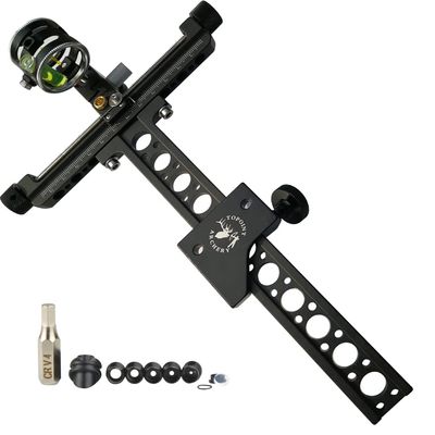 Archery Compound Bow Sight 4X Lens 0.059" Fiber Optic Pin Micro Adjust with Hooded Peep Sight Inner Core 6X Clarifier Aperture Lens for Outdoor Hunting Shooting (45 Degree)