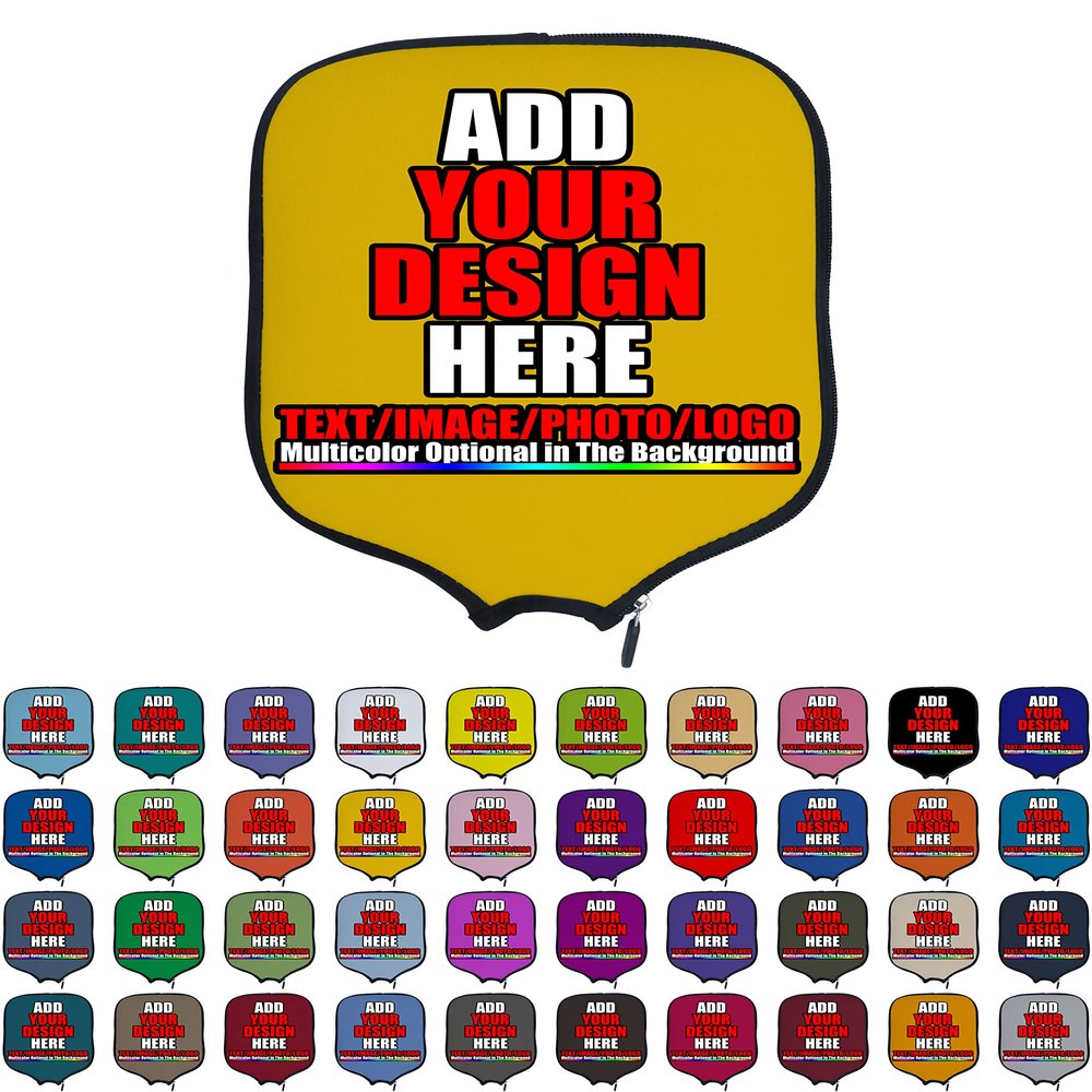 DUNHUANG Customized Padded Pickleballs Paddles Protection, Add Your Text/Photo/Image/Logo, Fits Most Paddles, Rackets, 8.5x11.5 inches