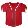 babyhealthy Kids Baseball Jersey Button Down Hip Hop Personalized Sport T Shirts Tops for Boys Girls Red view 1