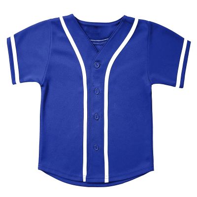 babyhealthy Kids Baseball Jersey Button Down Hip Hop Personalized Sport T Shirts Tops for Boys Girls Blue