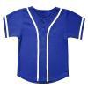 babyhealthy Kids Baseball Jersey Button Down Hip Hop Personalized Sport T Shirts Tops for Boys Girls Blue view 1